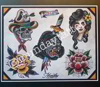 Image 2 of Munday Tattoo Flash Sheet 11”x14”  (5-2021)