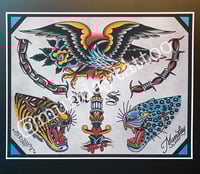 Image 2 of Munday Tattoo Flash Sheet 11”x14”  (2-2021)