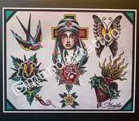 Image 2 of Munday Tattoo Flash Sheet 11”x14” (3-2021)