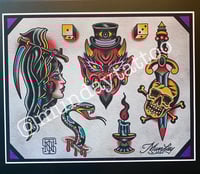 Image 2 of Munday Tattoo Flash Sheet 11”x14” (1-2021)