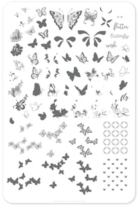 Image 2 of Butterfly Wishes (CjS-80) Steel Nail Art Stamping Plate