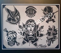 Image 2 of Munday Tattoo Flash Sheet 11”x14”  (1-2022)
