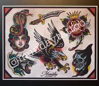 Image 2 of Munday Tattoo Flash Sheet 11”x14”  (6-2021)