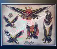 Image 2 of Munday Tattoo Flash Sheet 11”x14”  (2-2022)