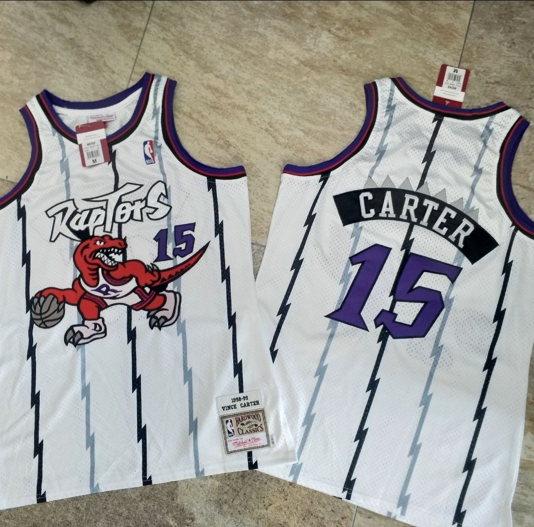 VINCE CARTER TORONTO RAPTORS HARDWOOD CLASSICS FINISHED SWINGMAN JERSEY -  WHITE | Vintagejerseystore