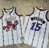 Image 4 of VINCE CARTER TORONTO RAPTORS HARDWOOD CLASSICS FINISHED SWINGMAN JERSEY - WHITE