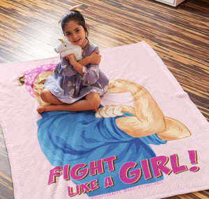 Image of Plush 'Fight Like a Girl' Blanket
