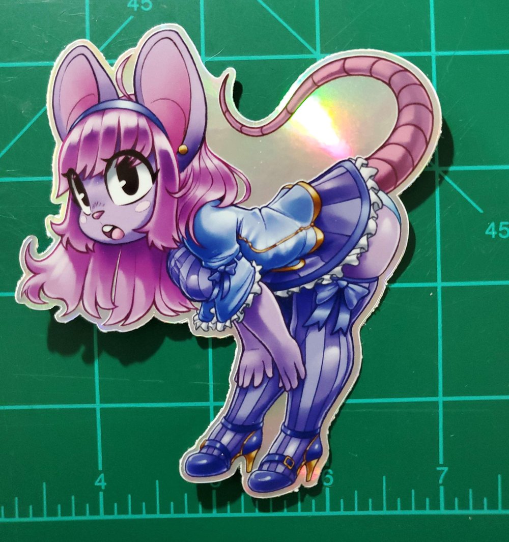 Shiny Mouse Girl - Iridescent Sticker