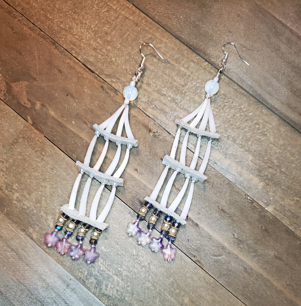 Image of The Stars Are Aligned Dentalium Earrings 