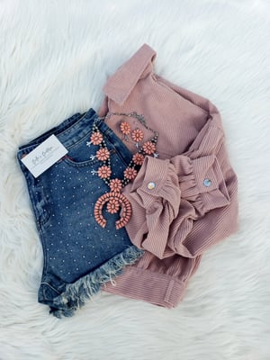 Image of Elena Rhinestone Shorts
