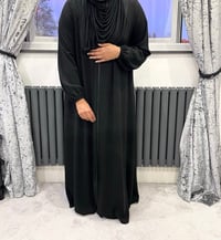 Image 2 of Guzel - black zip abaya