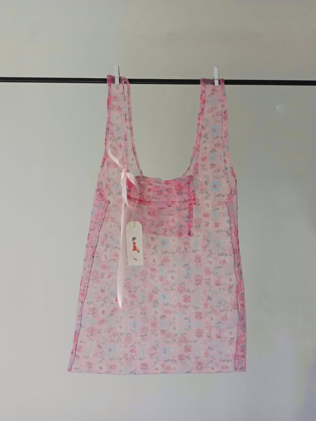 Petit sac printanier noeud rose saumon