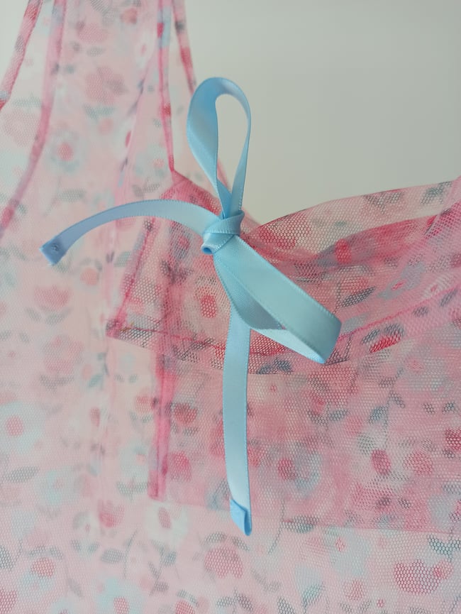 Petit sac printanier noeud bleu ciel