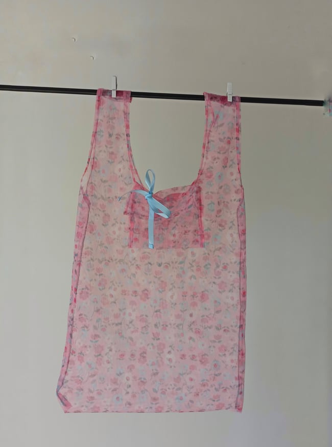 Petit sac printanier noeud bleu ciel