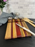 Cutting Board / Charcuterie Board w/ Condiment Caddy - 2 Piece Set