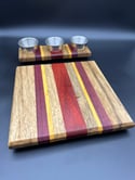 Cutting Board / Charcuterie Board w/ Condiment Caddy - 2 Piece Set