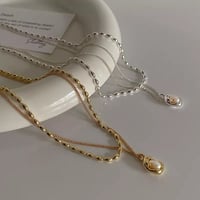 Image 1 of Fresh water pearl layered necklace 