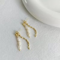 Image 1 of Interchangeable Pearl Dangle Earring 