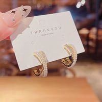 Image 1 of Pearl X Sparkle Earring 