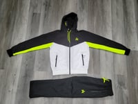 "Neon Breeze" Black, White, and Neon Yellow Green Men's Windbreaker Suit