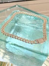14k solid two tone gold diamond  Cuban  4mm bracelet 