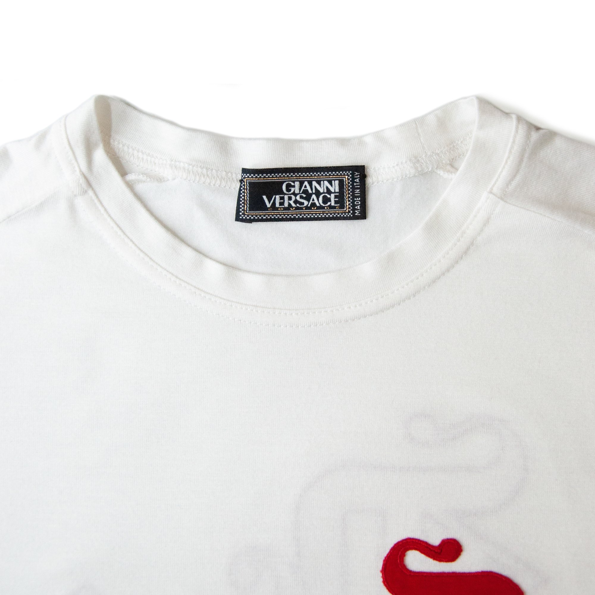 Image of Versace 2002 Donatella Gothic Text T-shirt White