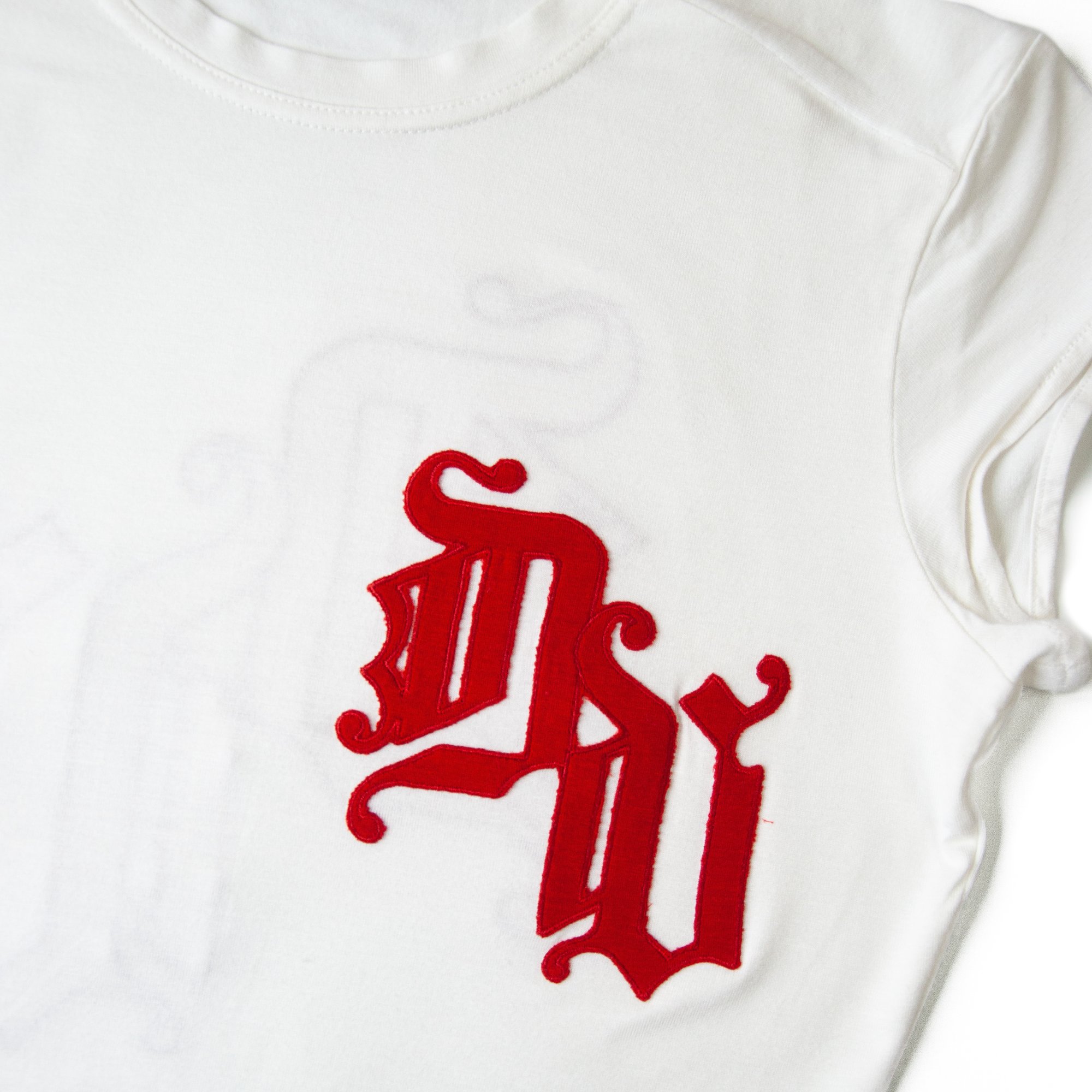 Image of Versace 2002 Donatella Gothic Text T-shirt White
