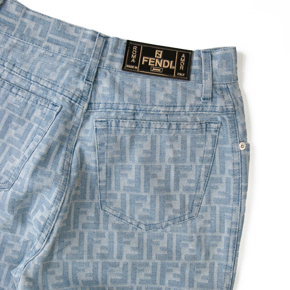 Image of Fendi Jeans Blue Zucca Monogram