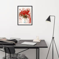 Image 4 of Framed Watercolor Print "Red flowers"