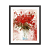 Framed Watercolor Print "Red flowers"