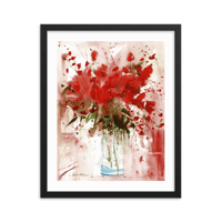 Image 5 of Framed Watercolor Print "Red flowers"