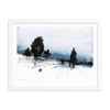 Framed Watercolor Print "Blue winter"