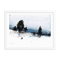 Image 1 of Framed Watercolor Print "Blue winter"