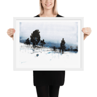 Image 4 of Framed Watercolor Print "Blue winter"