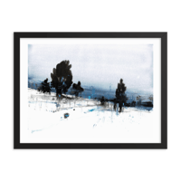 Image 2 of Framed Watercolor Print "Blue winter"