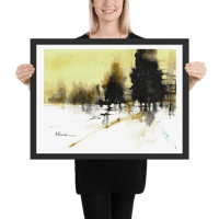 Image 3 of Framed Watercolor and Ink Print "Yellow winter"