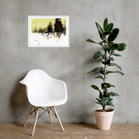 Image 5 of Framed Watercolor and Ink Print "Yellow winter"