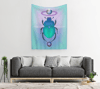 Scarab Beetle Wall Tapestry - 'Cosmic Crystal Scarab'