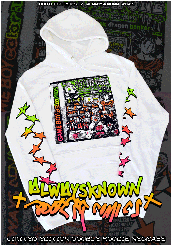 Image of ALWAYSKNOWN x BOOTLEGCOMICS '999 IN 1' - Double Release Hoodie