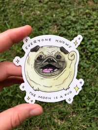 Moon Pug Sticker