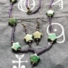 Jade Star Necklace and Earrings set