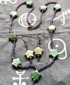 Jade Star Necklace and Earrings set