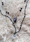 Double drop skull gemstones necklace