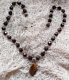 Tiger`s Eye Leaf pendant necklace