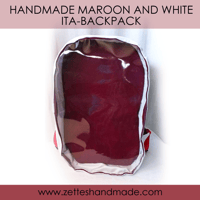 Image 1 of Handmade Maroon & White Ita-bag Backpack