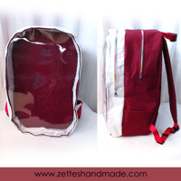 Image 2 of Handmade Maroon & White Ita-bag Backpack