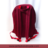 Image 3 of Handmade Maroon & White Ita-bag Backpack