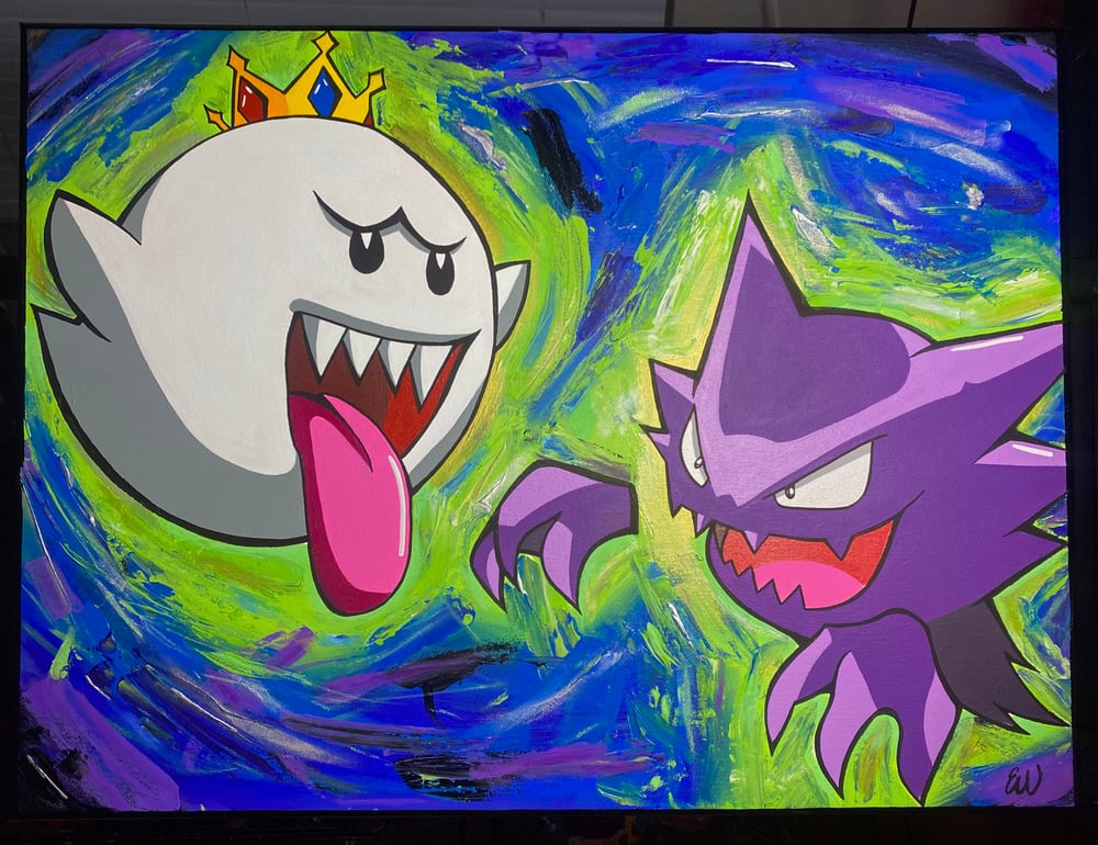 Image of King Boo v Haunter Original Painting 