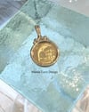 24kt solid gold dolphin with princess kaiulani coin pendant 