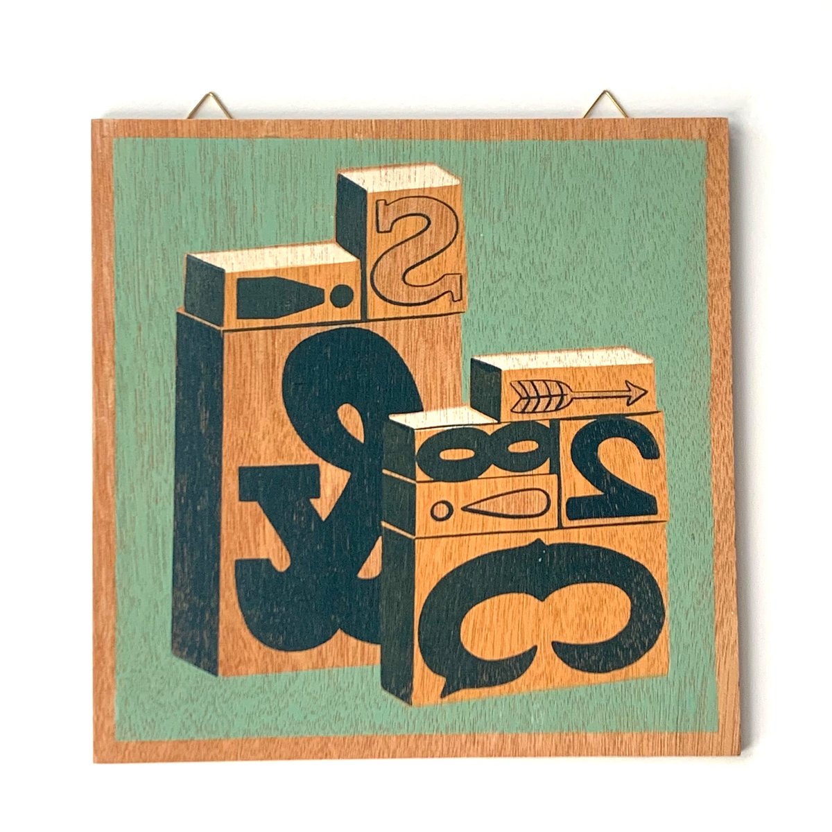 wood-block-type-screen-print-on-wood-panel-thunderandicecream